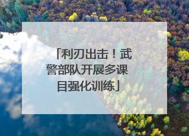 利刃出击！武警部队开展多课目强化训练