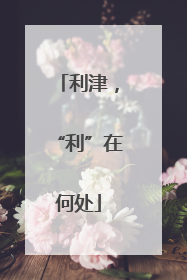 利津，“利”在何处