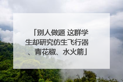别人做题 这群学生却研究仿生飞行器、青花椒、水火箭