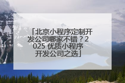 北京小程序定制开发公司哪家不错？2025 优质小程序开发公司之选