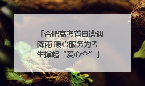 合肥高考首日遭遇降雨 暖心服务为考生撑起“爱心伞”