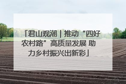 君山观潮｜推动“四好农村路”高质量发展 助力乡村振兴出新彩