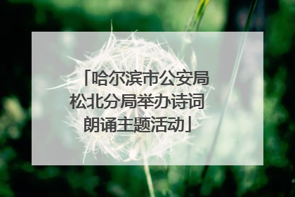 哈尔滨市公安局松北分局举办诗词朗诵主题活动