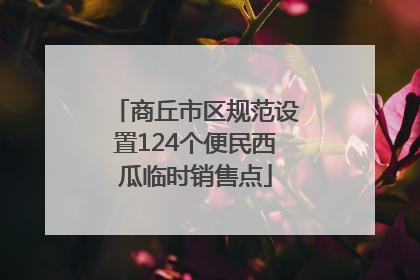 商丘市区规范设置124个便民西瓜临时销售点