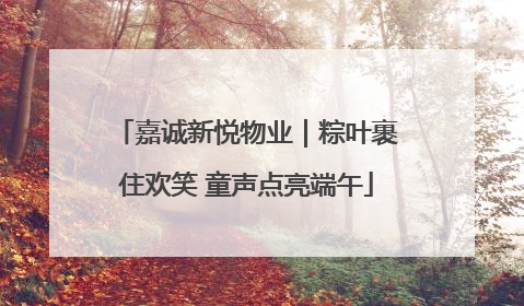 嘉诚新悦物业｜粽叶裹住欢笑 童声点亮端午