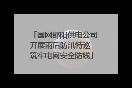 国网邵阳供电公司开展雨后防汛特巡 筑牢电网安全防线