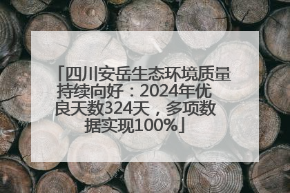 四川安岳生态环境质量持续向好：2024年优良天数324天，多项数据实现100%
