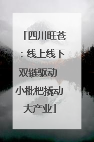 四川旺苍：线上线下双链驱动 小枇杷撬动大产业