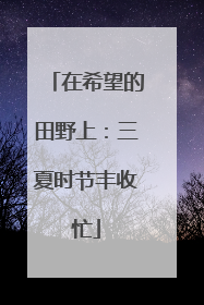在希望的田野上：三夏时节丰收忙