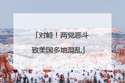 对峙！两党恶斗致美国多地混乱