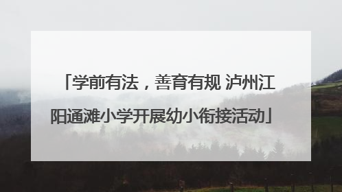 学前有法，善育有规 泸州江阳通滩小学开展幼小衔接活动