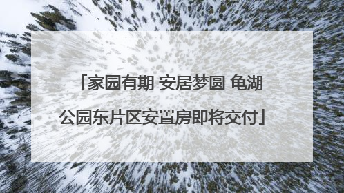 家园有期 安居梦圆 龟湖公园东片区安置房即将交付