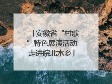 安徽省“村歌”特色展演活动走进皖北水乡