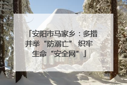 安阳市马家乡：多措并举“防溺亡” 织牢生命“安全网”