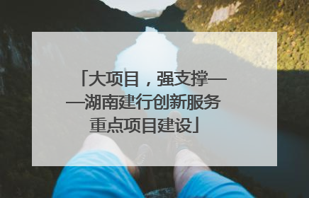 大项目，强支撑——湖南建行创新服务重点项目建设
