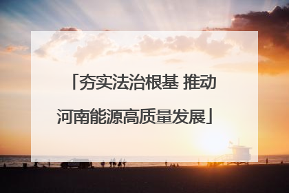 夯实法治根基 推动河南能源高质量发展