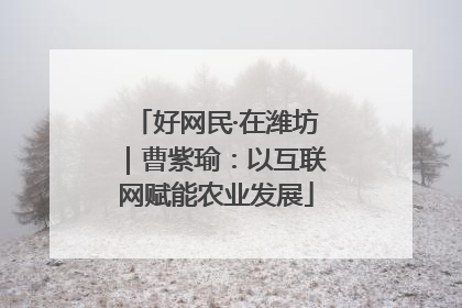 好网民·在潍坊｜曹紫瑜：以互联网赋能农业发展
