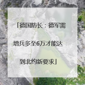 德国防长：德军需增兵多至6万才能达到北约新要求