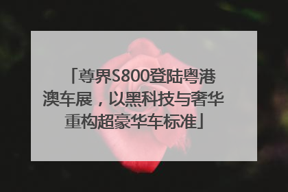 尊界S800登陆粤港澳车展，以黑科技与奢华重构超豪华车标准