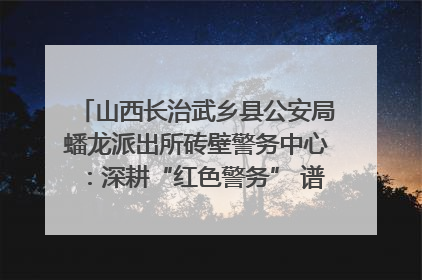 山西长治武乡县公安局蟠龙派出所砖壁警务中心：深耕“红色警务” 谱写“平安答卷”