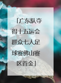 广东队夺得十五运会群众七人足球赛佛山赛区首金