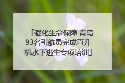 强化生命保障 青岛93名引航员完成直升机水下逃生专项培训