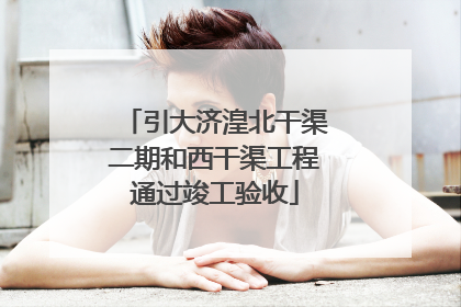 引大济湟北干渠二期和西干渠工程通过竣工验收
