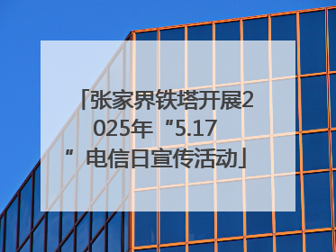 张家界铁塔开展2025年“5.17”电信日宣传活动