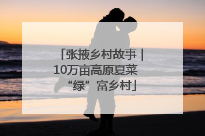 张掖乡村故事｜10万亩高原夏菜“绿”富乡村