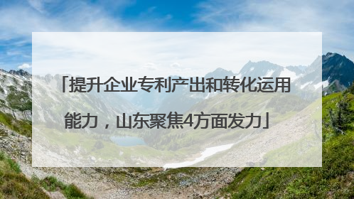 提升企业专利产出和转化运用能力，山东聚焦4方面发力