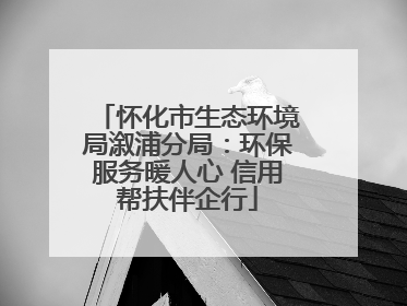 怀化市生态环境局溆浦分局：环保服务暖人心 信用帮扶伴企行