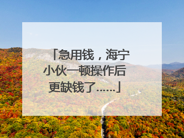 急用钱，海宁小伙一顿操作后更缺钱了……