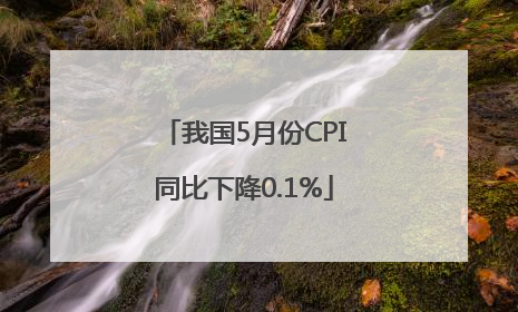 我国5月份CPI同比下降0.1%