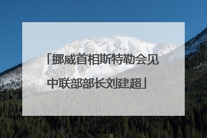 挪威首相斯特勒会见中联部部长刘建超