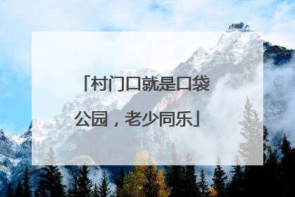 村门口就是口袋公园，老少同乐