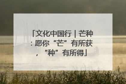文化中国行｜芒种：愿你“芒”有所获，“种”有所得