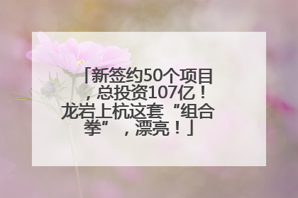 新签约50个项目，总投资107亿！龙岩上杭这套“组合拳”，漂亮！