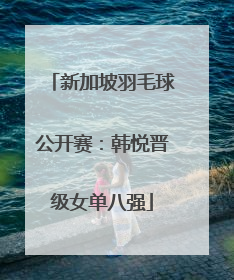 新加坡羽毛球公开赛：韩悦晋级女单八强