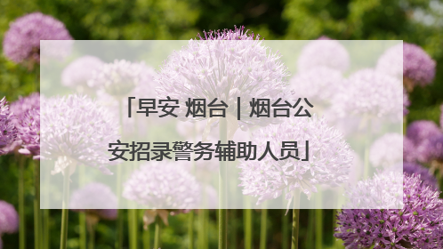 早安 烟台｜烟台公安招录警务辅助人员