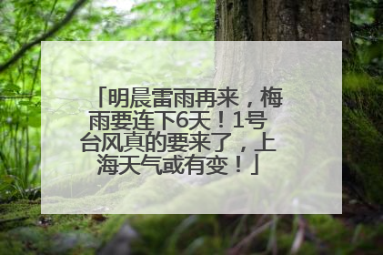 明晨雷雨再来，梅雨要连下6天！1号台风真的要来了，上海天气或有变！