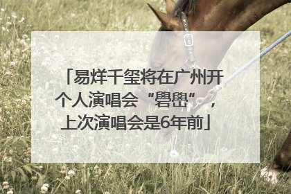 易烊千玺将在广州开个人演唱会“礐嶨”，上次演唱会是6年前