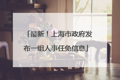 最新！上海市政府发布一组人事任免信息