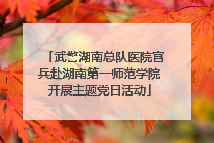 武警湖南总队医院官兵赴湖南第一师范学院开展主题党日活动