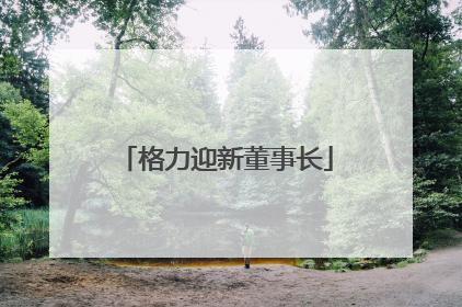 格力迎新董事长