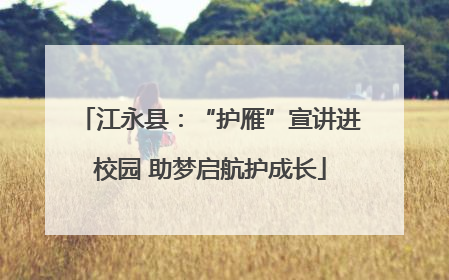 江永县：“护雁”宣讲进校园 助梦启航护成长