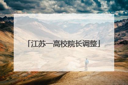 江苏一高校院长调整