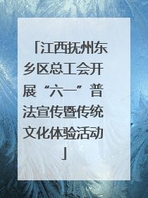 江西抚州东乡区总工会开展“六一”普法宣传暨传统文化体验活动