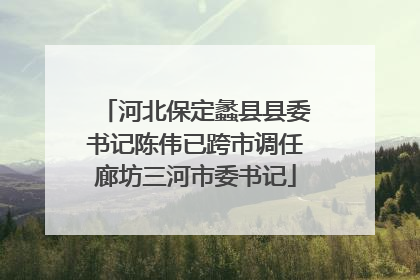 河北保定蠡县县委书记陈伟已跨市调任廊坊三河市委书记