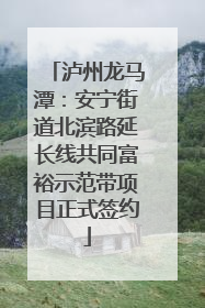泸州龙马潭：安宁街道北滨路延长线共同富裕示范带项目正式签约