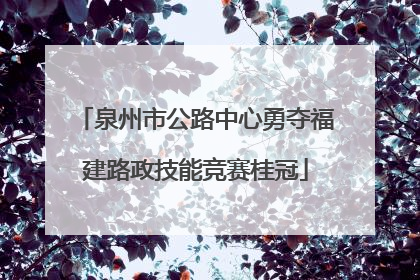 泉州市公路中心勇夺福建路政技能竞赛桂冠